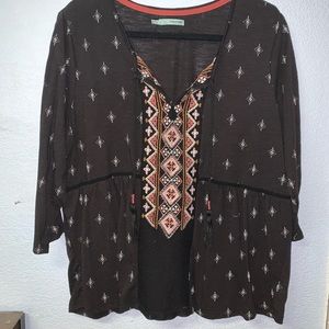 Maurices Embroidered Top XXL